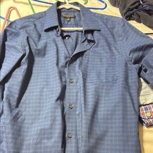 Men's Blue Button-Up Shirt